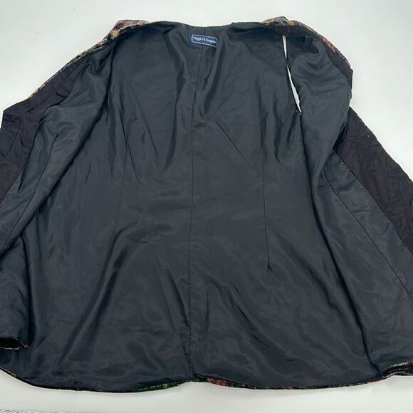 Maggie McNaugton Vest Wm Plus Vintage Velour Beaded Buttons Long Oversized 90s - Picture 3 of 9